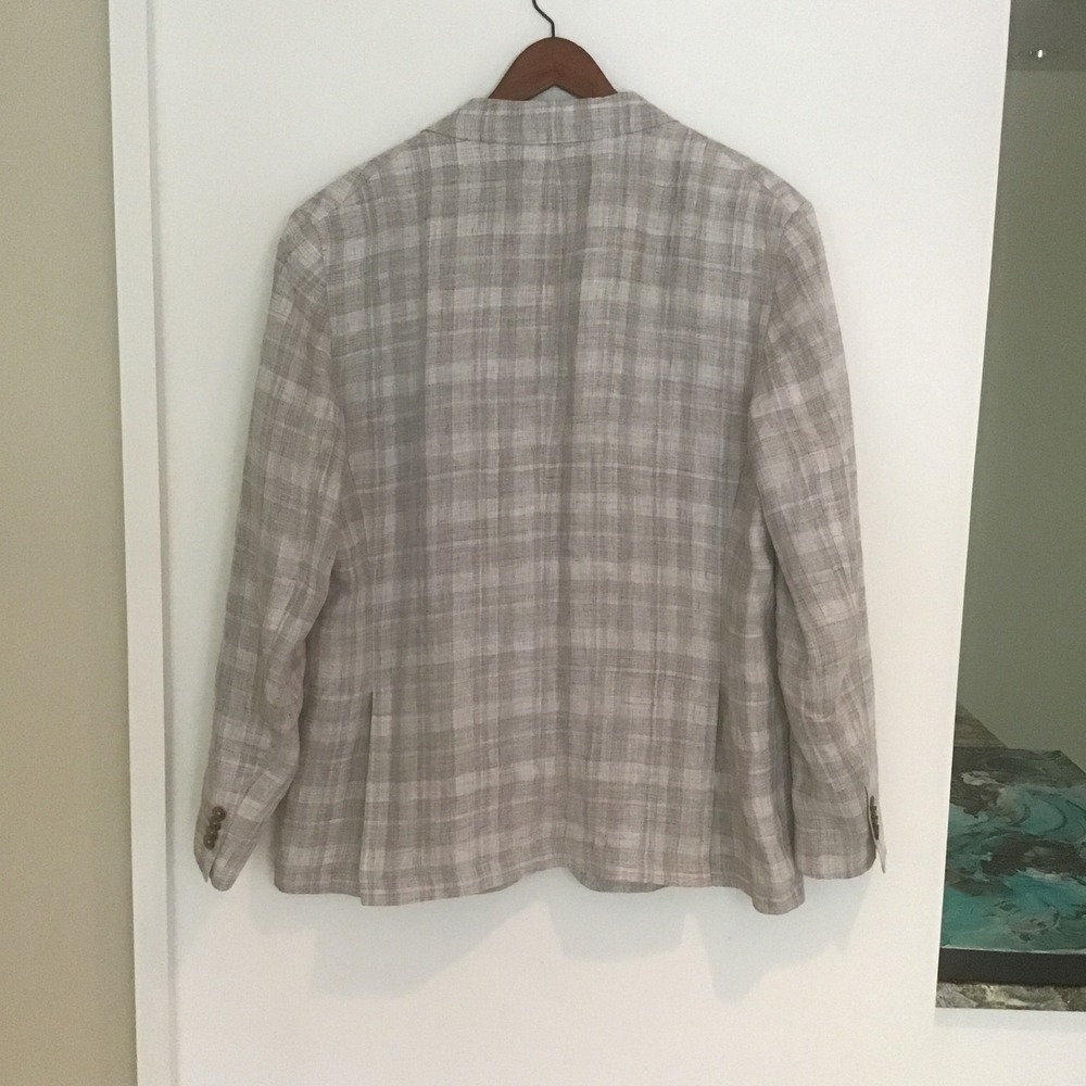 Rodd & Gunn Waverly Park Grey Plaid Solbiati Italian Linen Sports Fit Jacket 2XL - Picture 4 of 6
